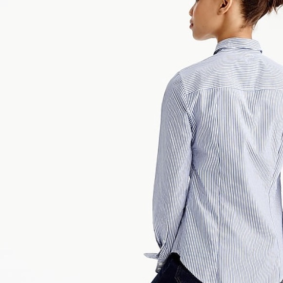 🚫SOLD🚫 NWT J. Crew Perfect Blue Striped Shirt - Picture 5 of 8